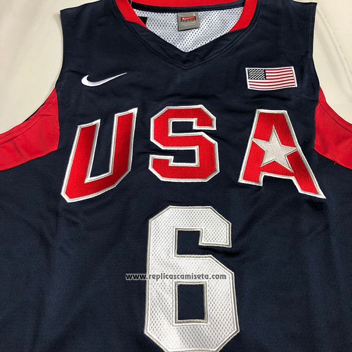 Camiseta USA 2008 LeBron James #6 Azul